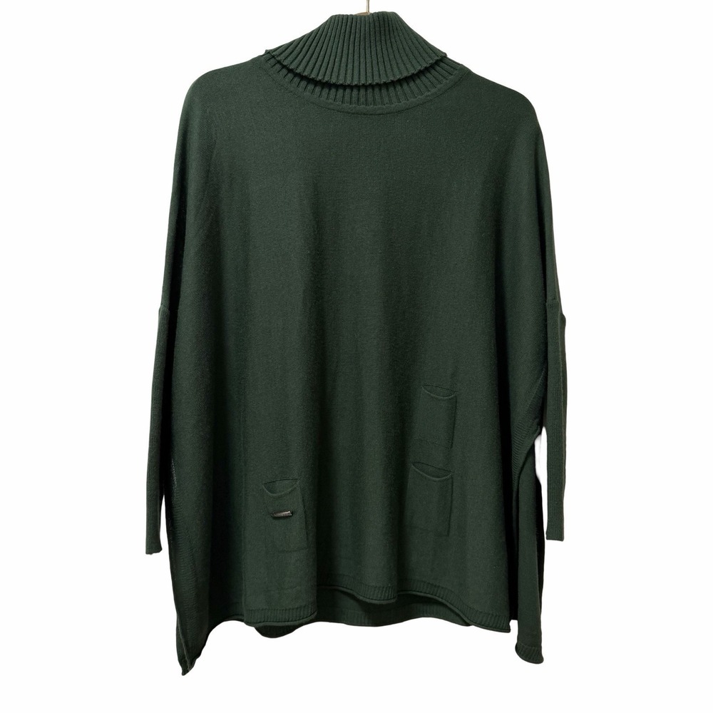 MERSEA Catalina Turtleneck Oversized Slouchy Sweater OS One Size Green Travel